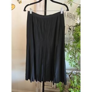 Vintage Chanel 100% Silk Crepe Long Skirt Black Size 40